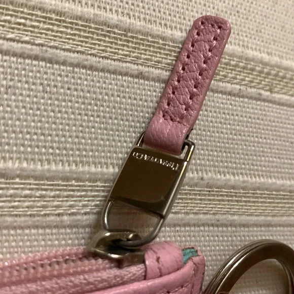 Tiffany & Co. Pink Leather Card Case with Key Ring EUC - Picture 3 of 7